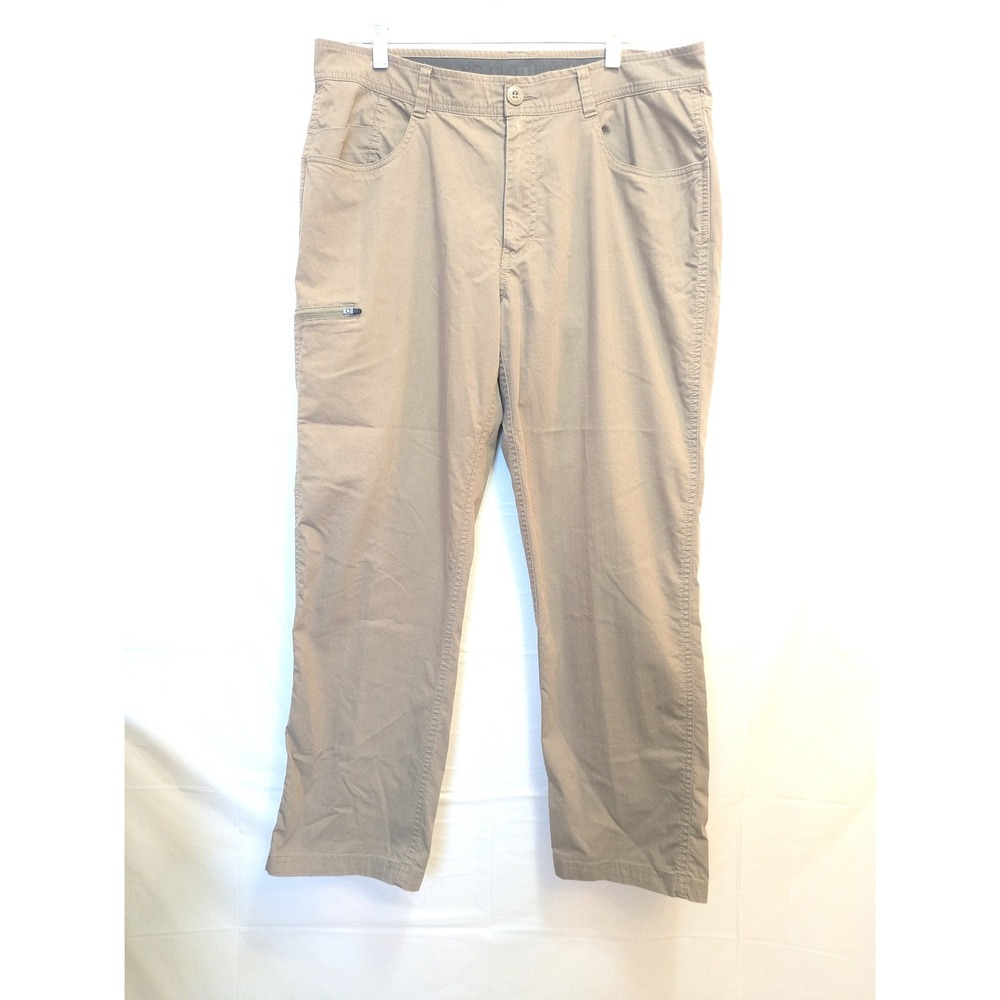 BC Clothing Men's 36x30 Khaki Nylon Blend‎ Zip Pocket Hiking Outdoor Pants